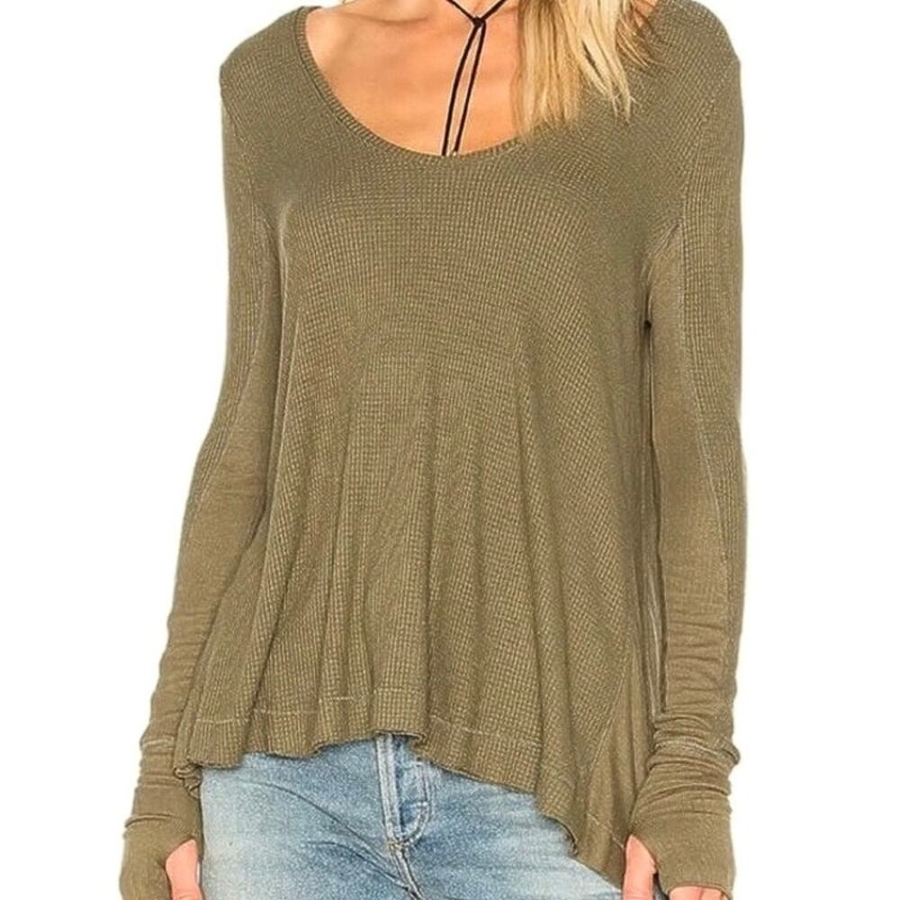 Free People Katarina Sandstone V-neck Thermal - L